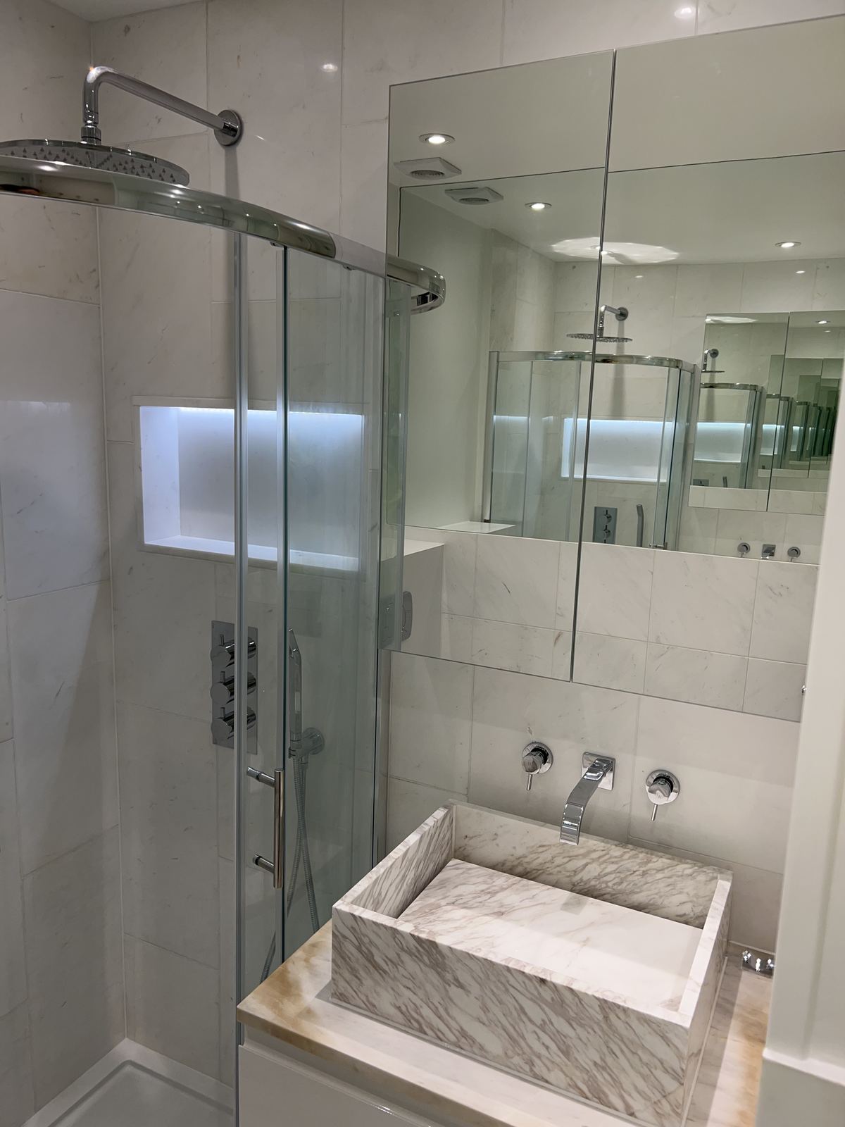 Shower and mirror