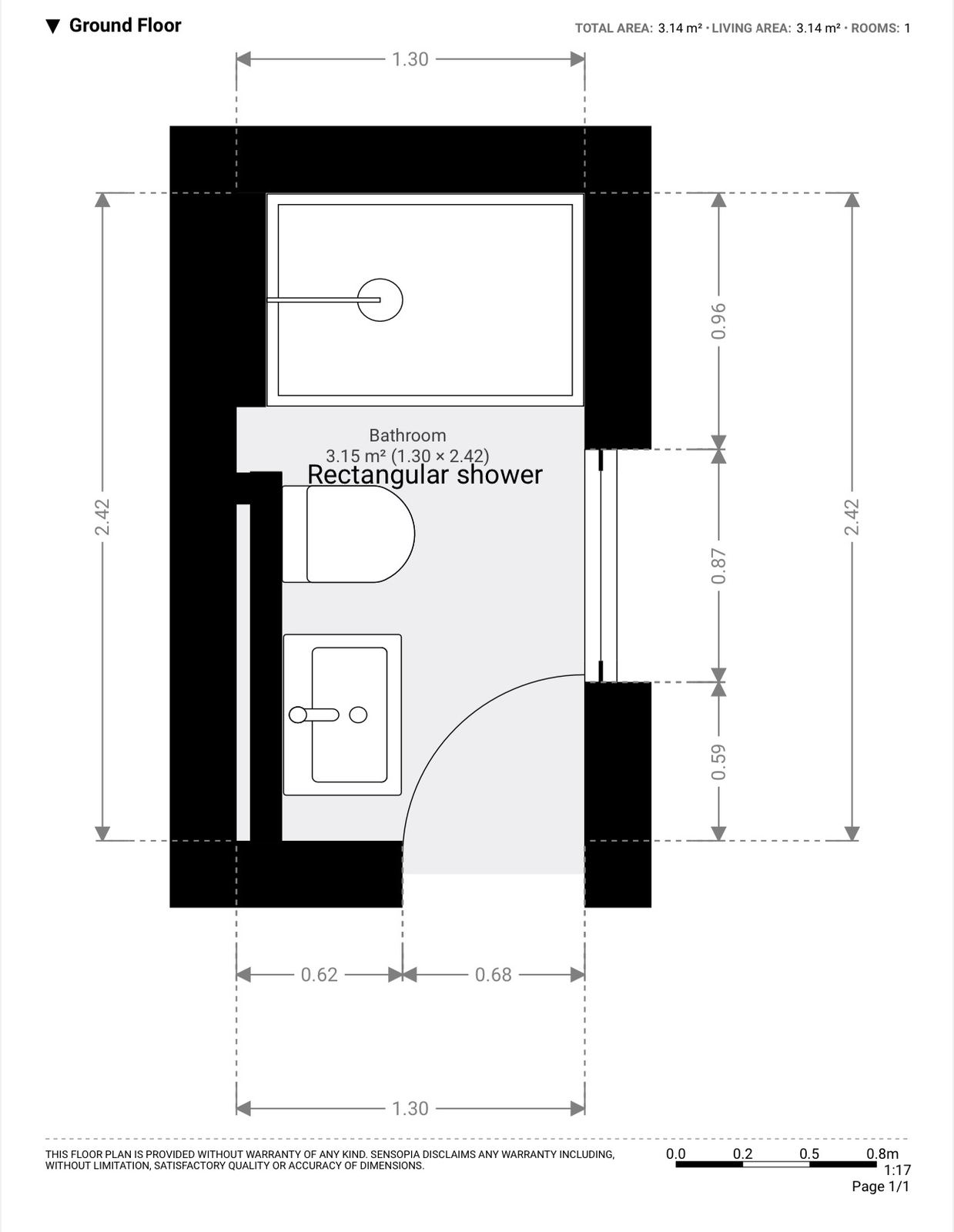 Shower room plan — Compact and Calm — Shower Room, Whetstone
