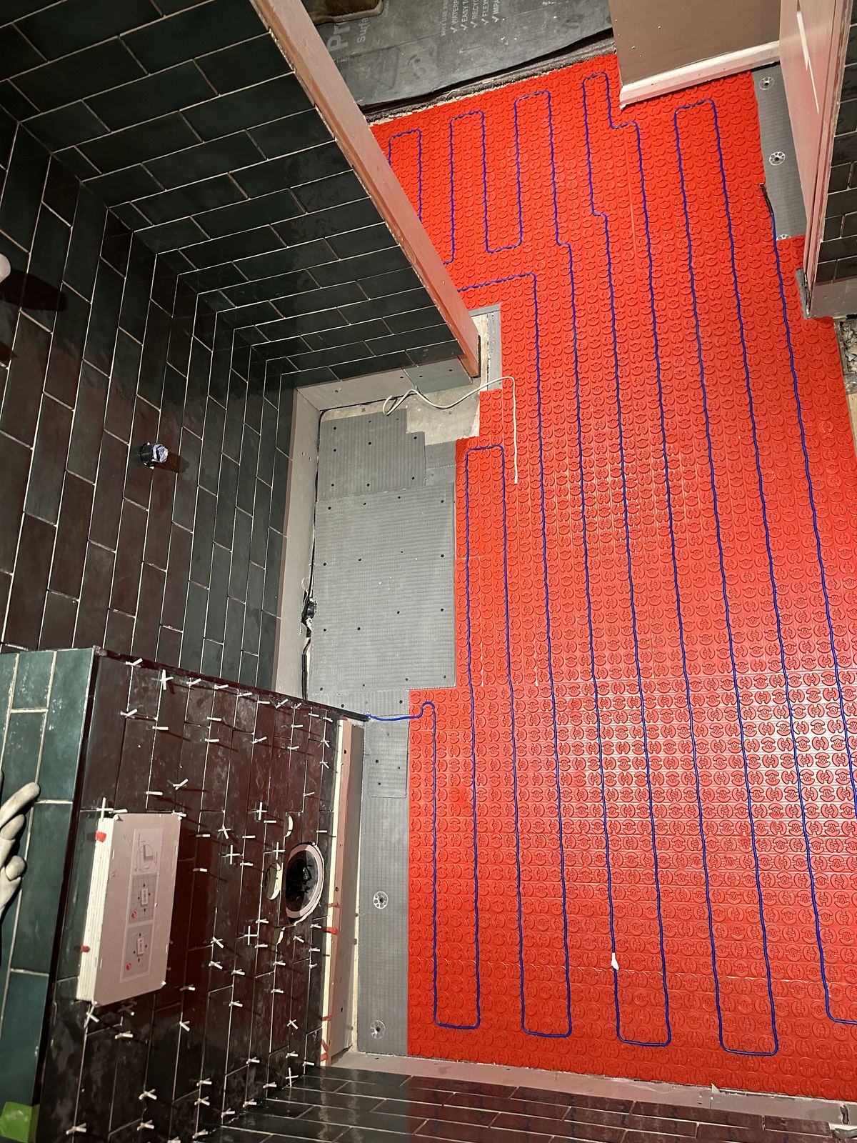 Heating mat — Deep Green, Warm Walnut — Shower Room, Twickenham