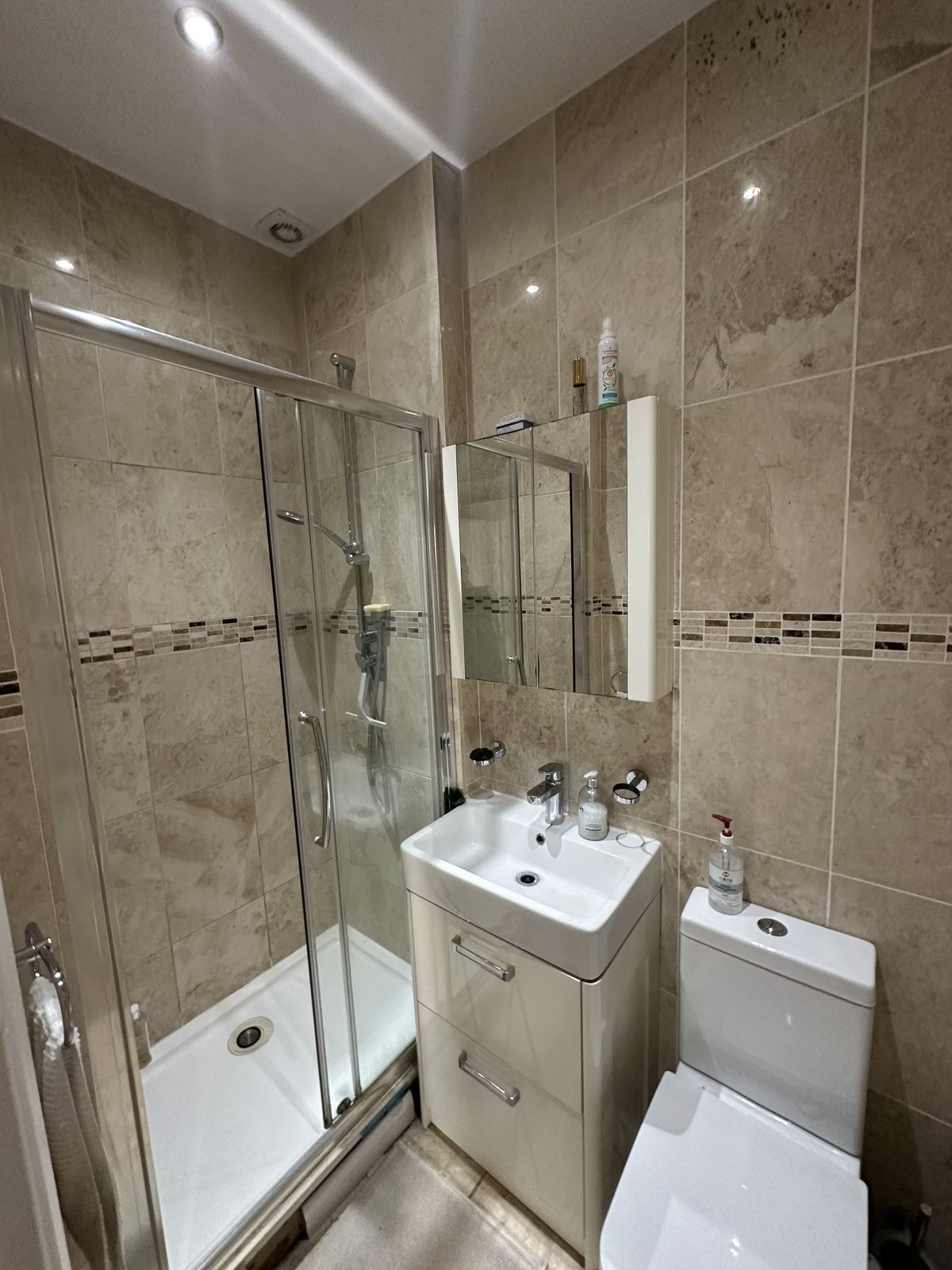 Original shower room — Framed in Black — Shower Room, Fulham