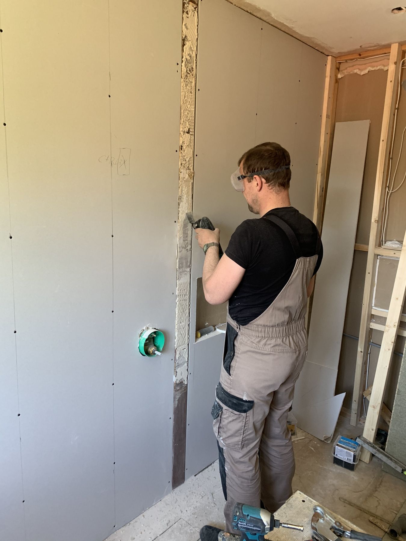 The team at work on site