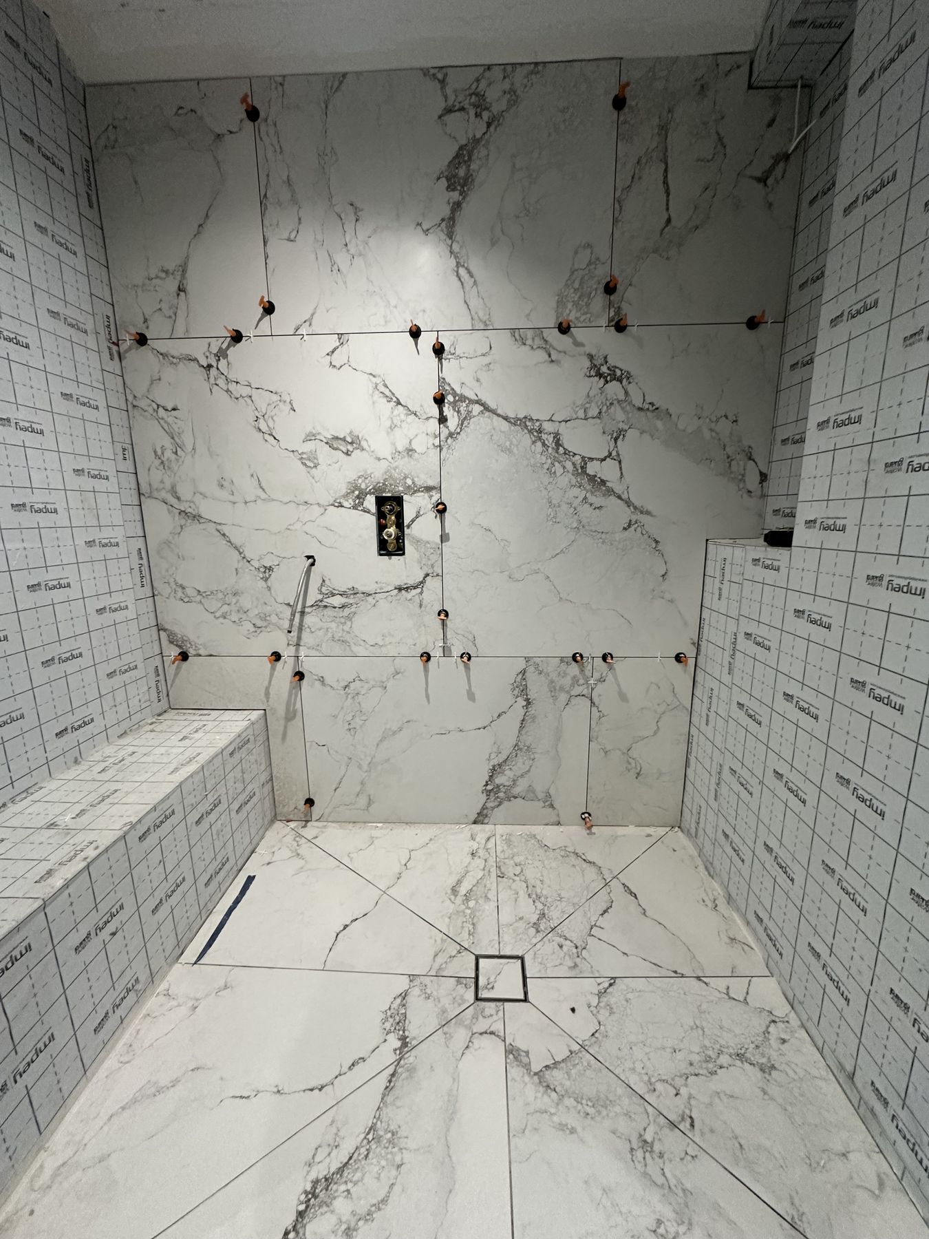 Wall tiling — Light Under the Eaves — Loft Master Bathroom, Cobham