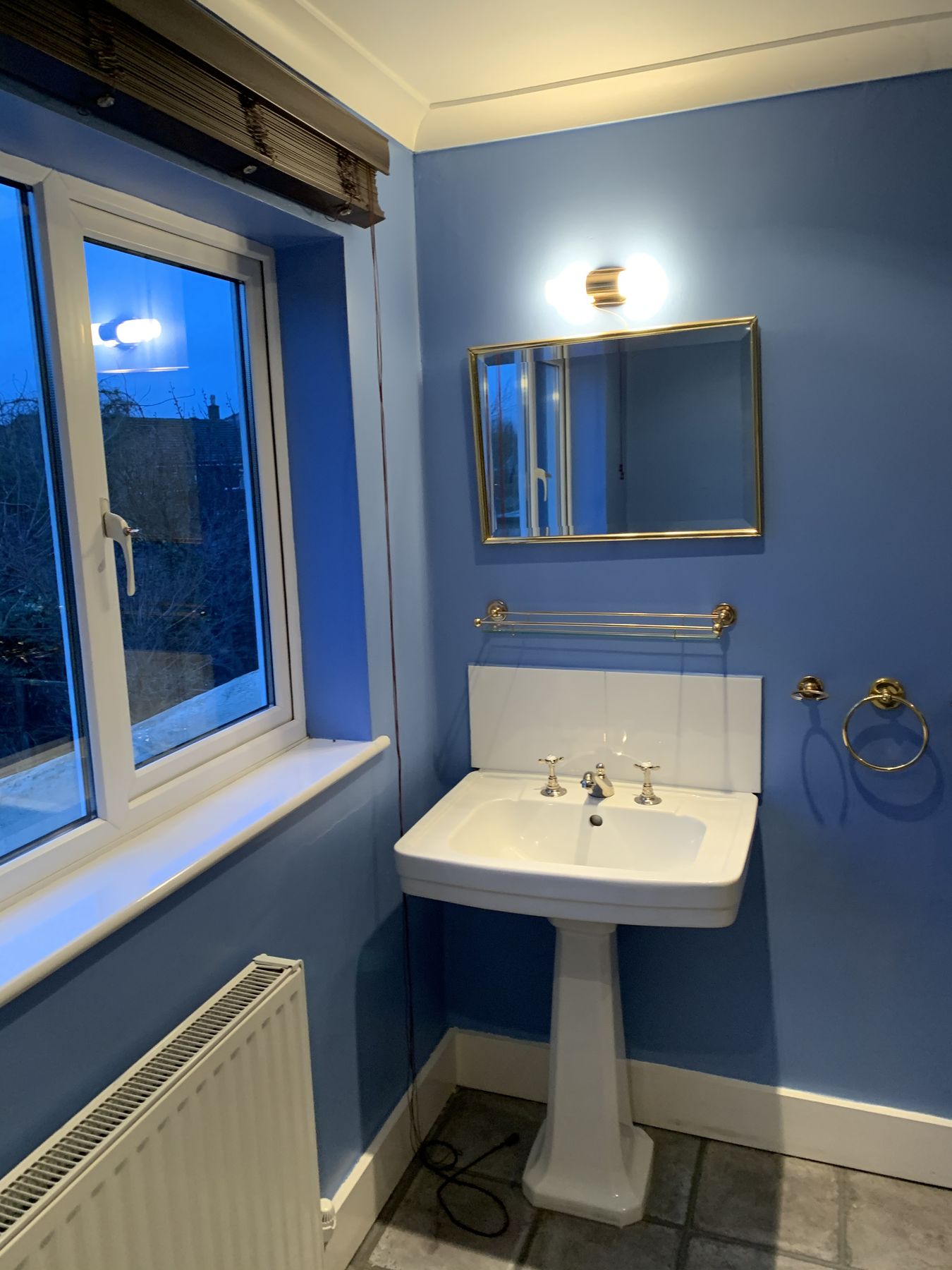 Pedestal basin — Pattern and Precision — Family Bathroom, Wimbledon
