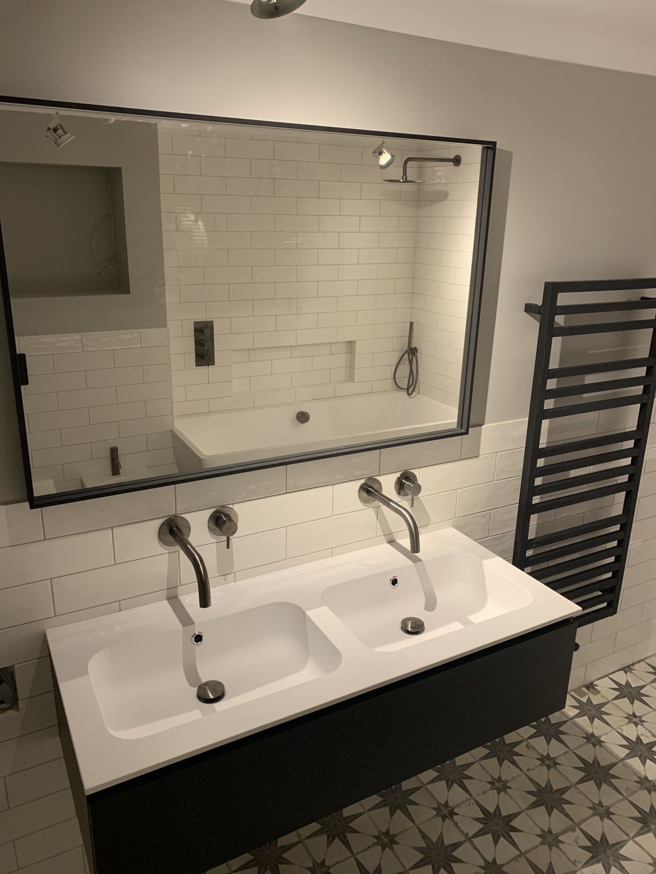 Black double vanity