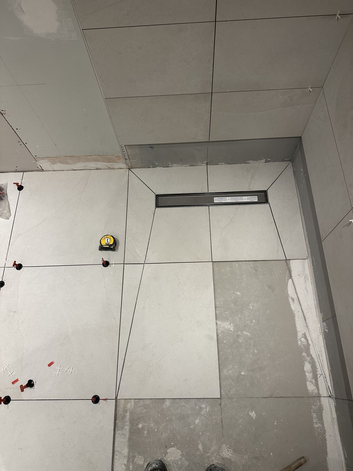 Drain position — The Long Niche — Walk-in Shower Room, Southfields