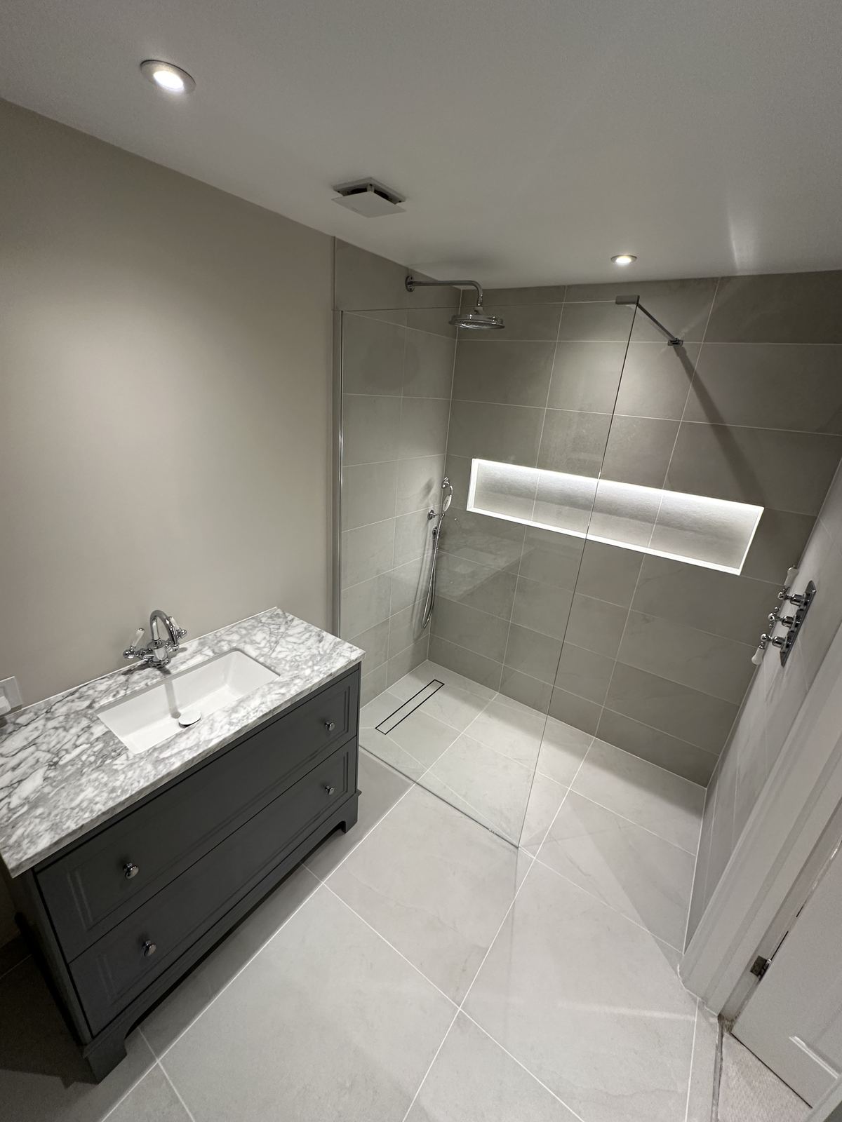 Niche lighting — The Long Niche — Walk-in Shower Room, Southfields